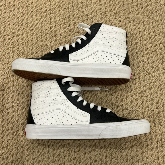 Vans Men’s Black and White Skate Sk8-Hi Hightop Sneakers Size 9 - Picture 2 of 7